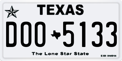 TX license plate DOO5133