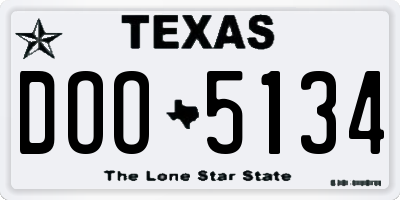 TX license plate DOO5134