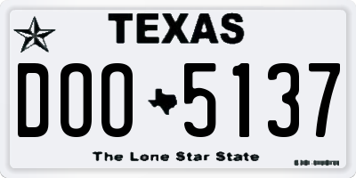 TX license plate DOO5137