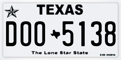 TX license plate DOO5138