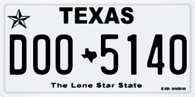 TX license plate DOO5140