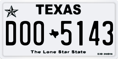 TX license plate DOO5143