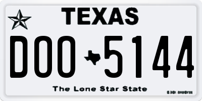 TX license plate DOO5144