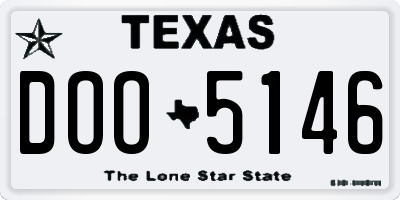TX license plate DOO5146
