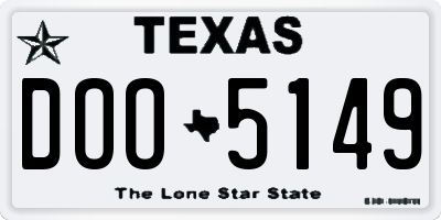 TX license plate DOO5149
