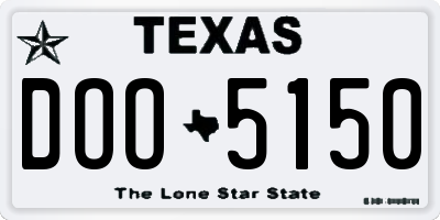 TX license plate DOO5150