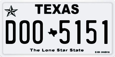 TX license plate DOO5151