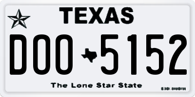 TX license plate DOO5152