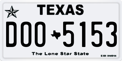 TX license plate DOO5153