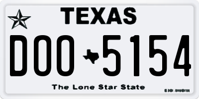 TX license plate DOO5154