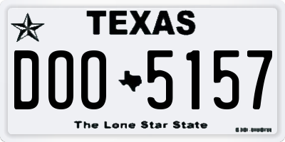 TX license plate DOO5157