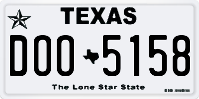 TX license plate DOO5158