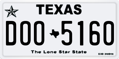 TX license plate DOO5160