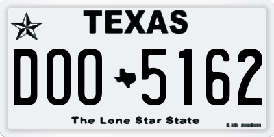 TX license plate DOO5162