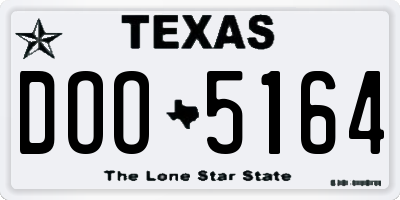 TX license plate DOO5164