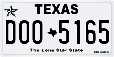 TX license plate DOO5165