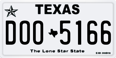 TX license plate DOO5166
