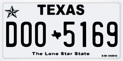 TX license plate DOO5169
