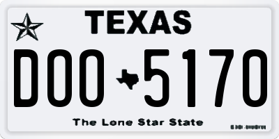 TX license plate DOO5170