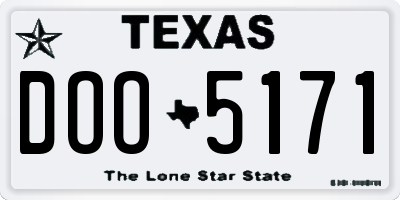 TX license plate DOO5171