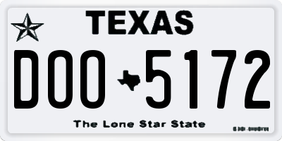 TX license plate DOO5172
