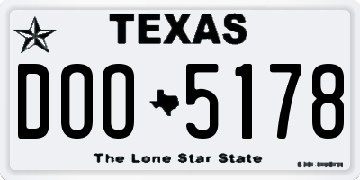 TX license plate DOO5178