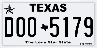TX license plate DOO5179