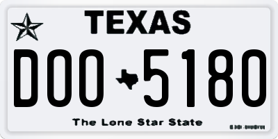 TX license plate DOO5180