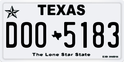 TX license plate DOO5183