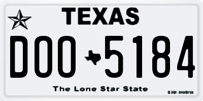 TX license plate DOO5184
