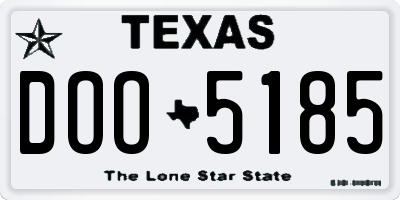 TX license plate DOO5185