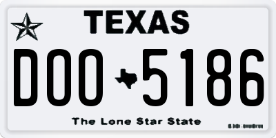 TX license plate DOO5186