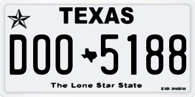 TX license plate DOO5188