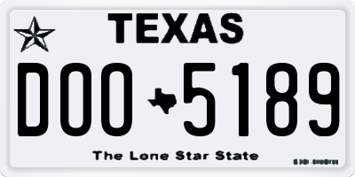 TX license plate DOO5189