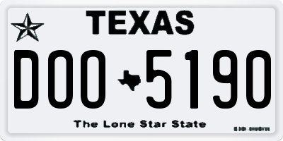 TX license plate DOO5190