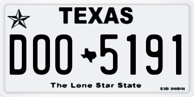 TX license plate DOO5191