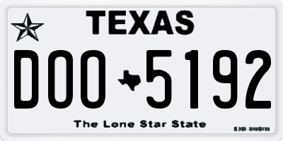 TX license plate DOO5192