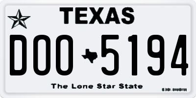 TX license plate DOO5194