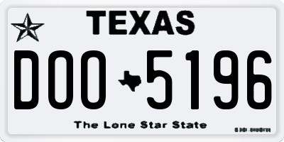 TX license plate DOO5196