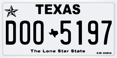 TX license plate DOO5197