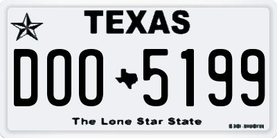 TX license plate DOO5199