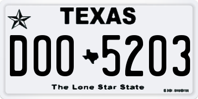 TX license plate DOO5203