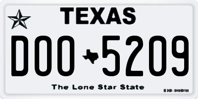 TX license plate DOO5209