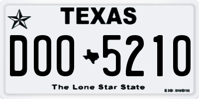 TX license plate DOO5210