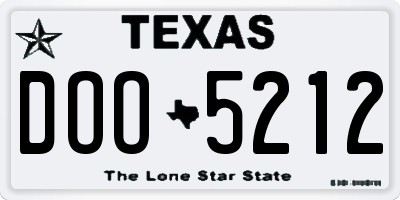 TX license plate DOO5212