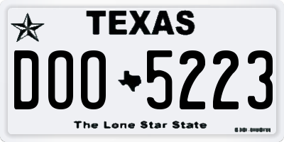 TX license plate DOO5223