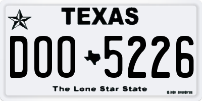 TX license plate DOO5226