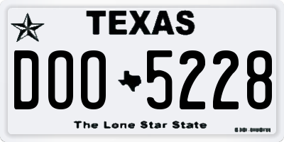 TX license plate DOO5228