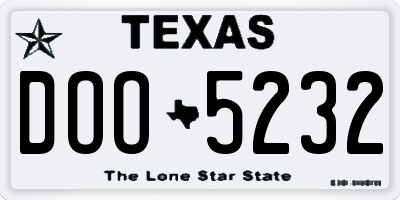 TX license plate DOO5232