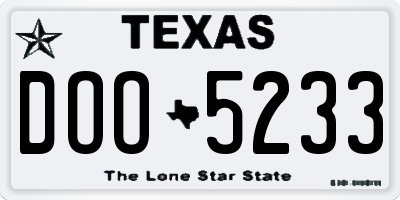 TX license plate DOO5233